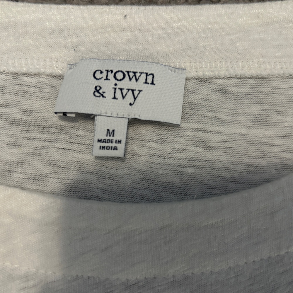 Crown & Ivy white flutter-sleeve t-shirt featuring embroidered detailing - Picture 6 of 6